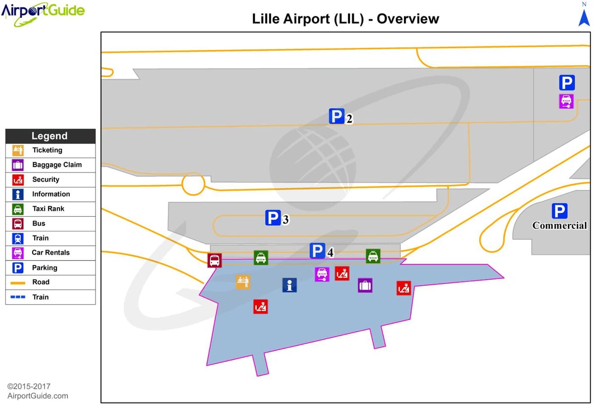 carte de l'aéroport de Lille