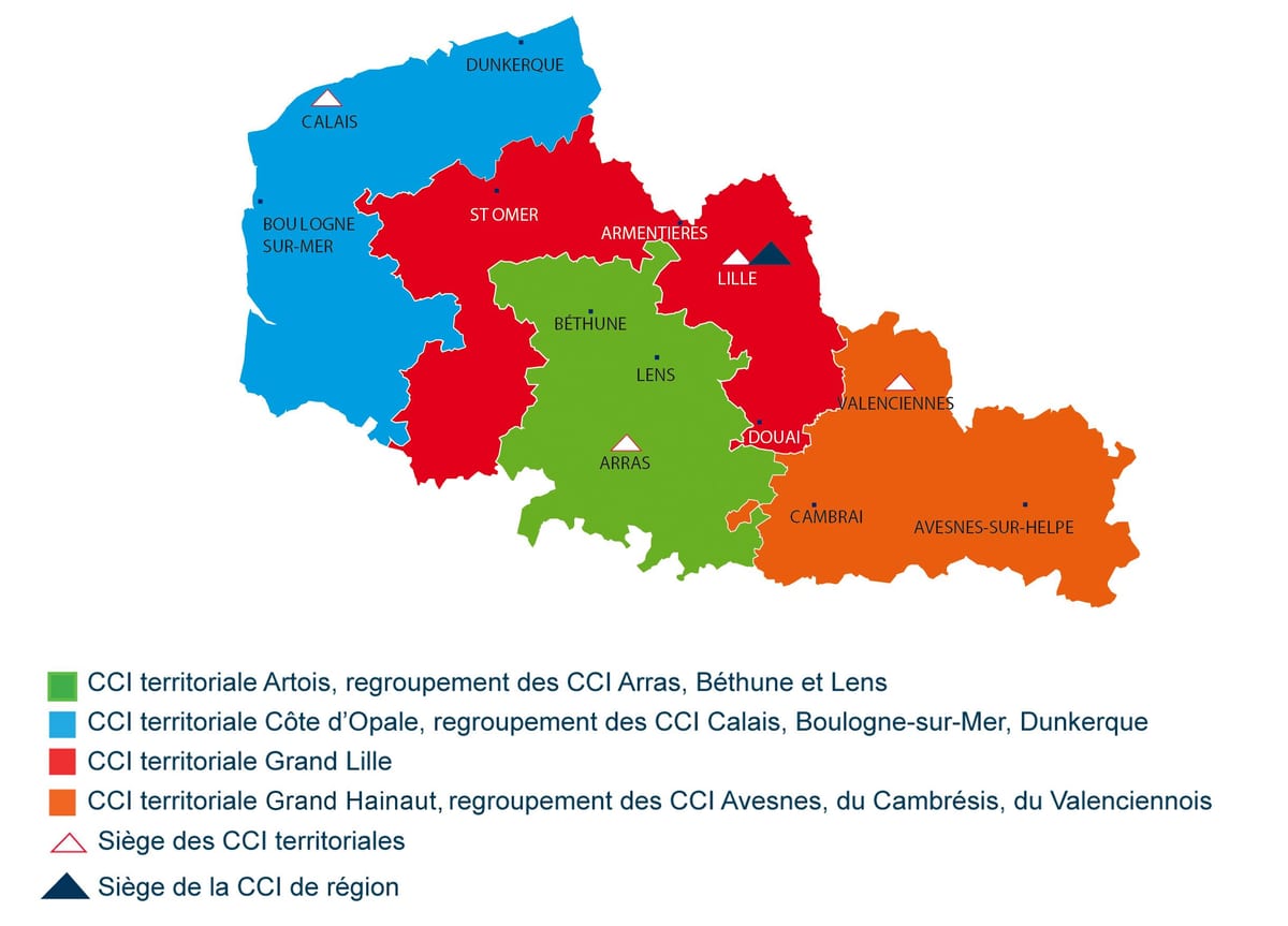 carte de france région de Lille