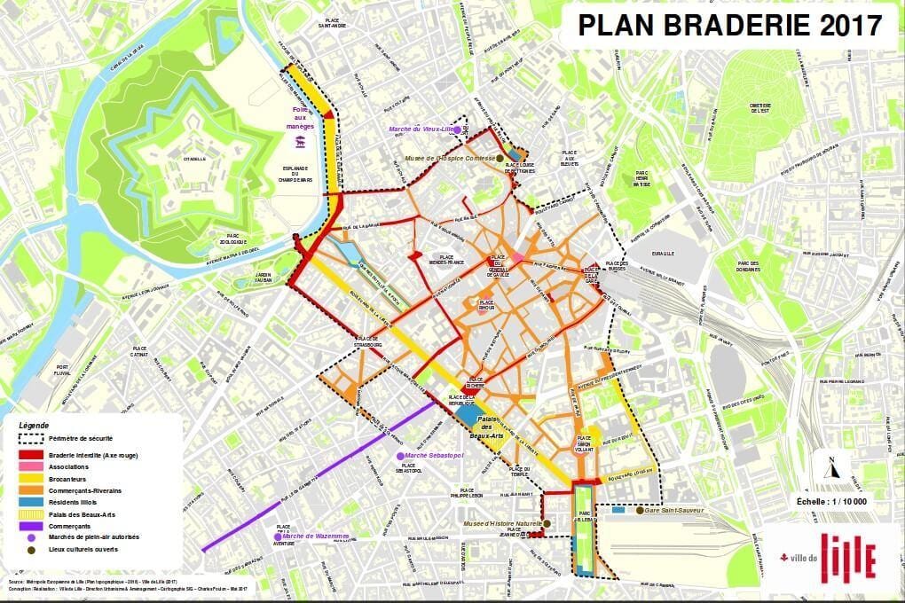 carte de la braderie de Lille
