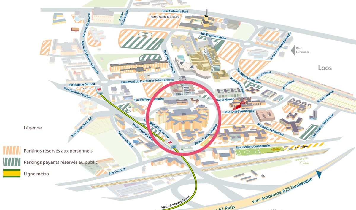 la carte de Lille, hôpital 