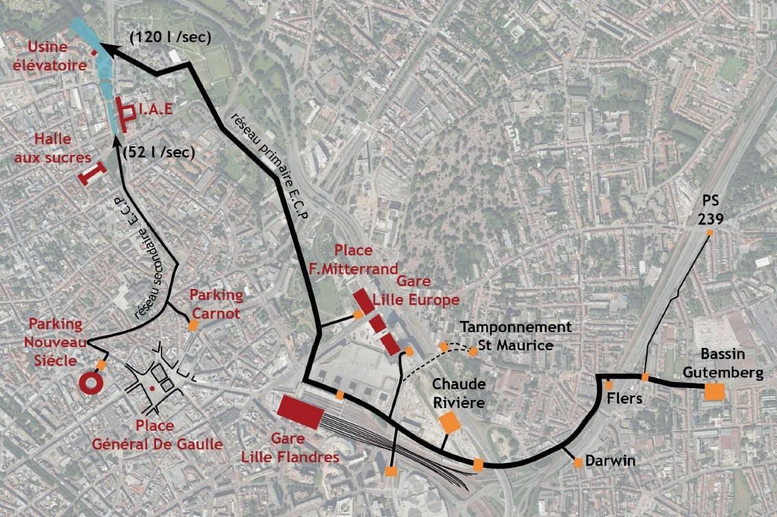 la carte de Lille bateau