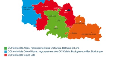Carte de france région de Lille