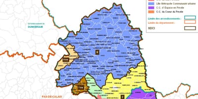 Carte de l'arrondissement de Lille