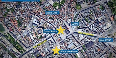 La carte de Lille de marché de noël