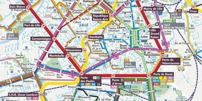 Rue la carte de Lille, france