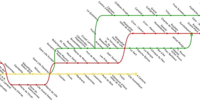 La carte de Lille en tramway